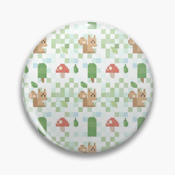 Item preview, Forest Pixel Pattern – Squirrels, Mushrooms & Trees designed and sold by Herzbaumatelier.
