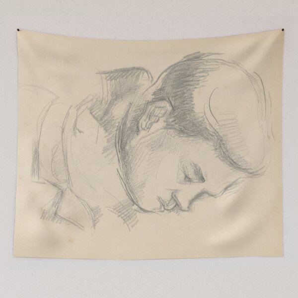Item preview, The Artists Son by Paul Cézanne: Minimal Graphite Portrait Study designed and sold by artofuniverse.