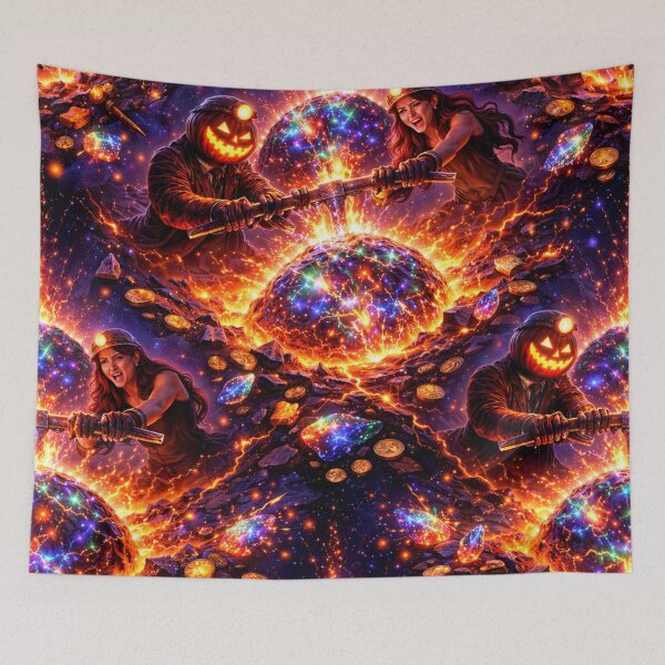 Item preview, Headless Horseman Fire Opal – Cosmic Forge Halloween Art designed and sold by TheHorsemanRidesAgain.