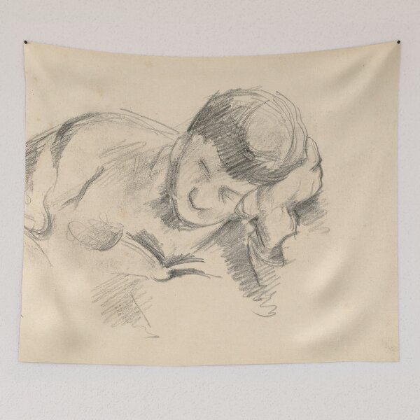 Item preview, The Artists Son Leaning on His Elbow by Paul Cézanne: Nude Figure Study Poster designed and sold by artofuniverse.