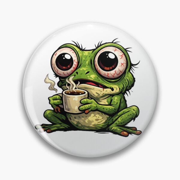 Item preview, Exhausted frog with coffee and cigarette designed and sold by FroggyOnly.