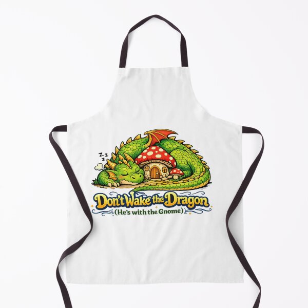 Item preview, Don't Wake the Dragon Cozy Fantasy Gnome Mushroom House Illustration designed and sold by Moriarty's Digital Visions.