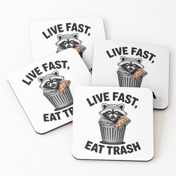 Item preview, Funny Feral Raccoon In Trash Can - Live Fast Eat Trash Quote designed and sold by Mr-wow.