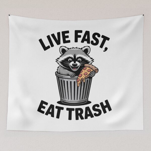 Item preview, Funny Feral Raccoon In Trash Can - Live Fast Eat Trash Quote designed and sold by Mr-wow.