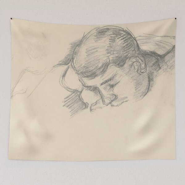 Item preview, The Artists Son Reading by Paul Cézanne: Minimalist Figure Study Poster designed and sold by artofuniverse.