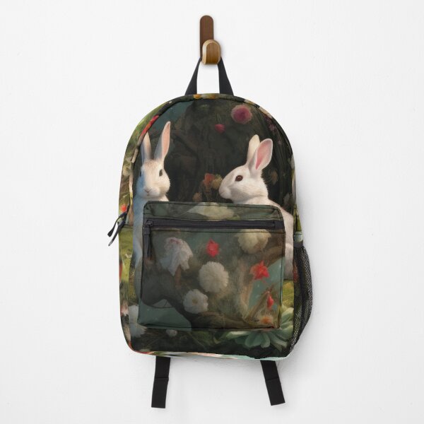 Item preview, White Easter bunnies in an enchanted forest: Aesthetic spring illustration designed and sold by Mauswohn.