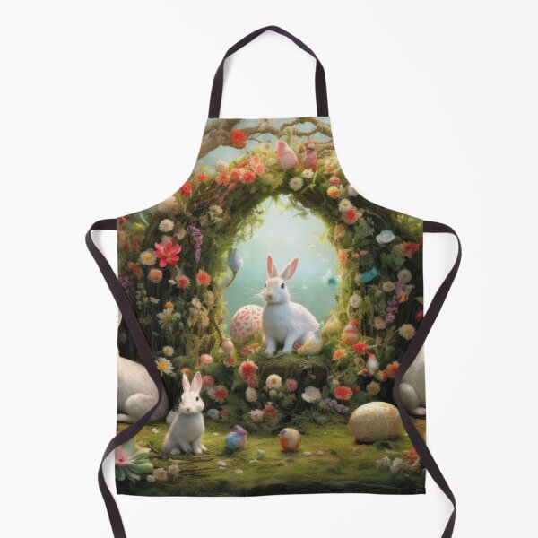 Item preview, White Easter bunnies in an enchanted forest: Aesthetic spring illustration designed and sold by Mauswohn.