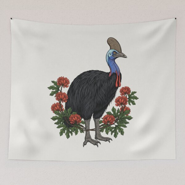 Item preview, Botanical Southern Cassowary Nature Illustration designed and sold by BirdsnStuff.