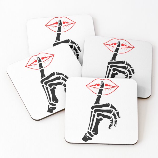 Item preview, Skeleton Finger Shh Lips Illustration designed and sold by NArtdesigns.