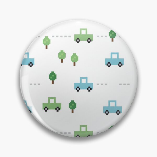 Item preview, Pixel Cars & Trees Pattern – Cute Retro Design designed and sold by Herzbaumatelier.
