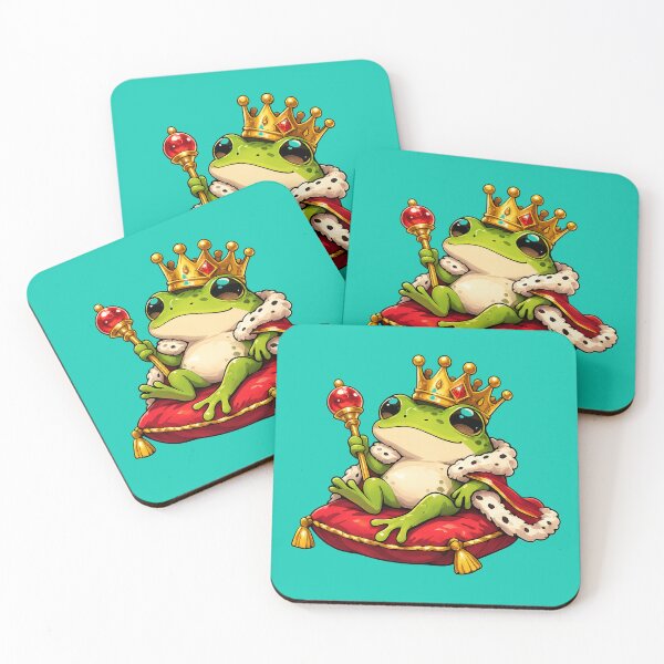 Item preview, King frog on his throne cushion designed and sold by FroggyOnly.