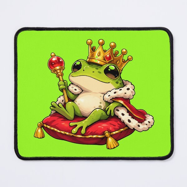 Item preview, King frog on his throne cushion designed and sold by FroggyOnly.