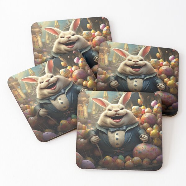 Item preview, Laughing Easter bunny in a suit: Aesthetic fantasy illustration designed and sold by Mauswohn.