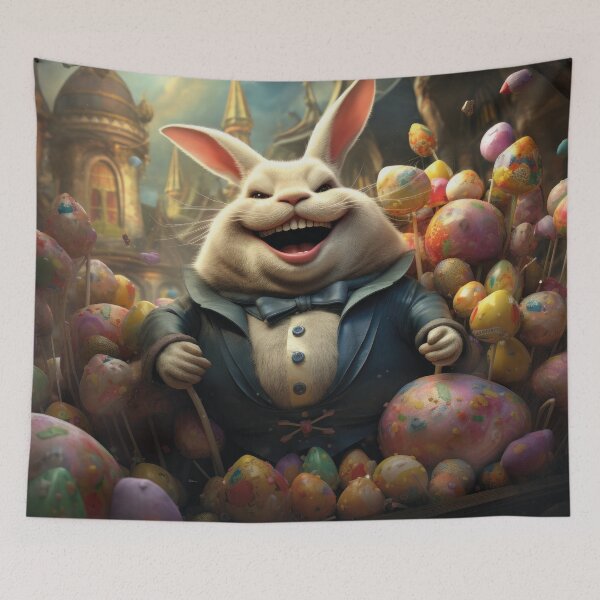 Item preview, Laughing Easter bunny in a suit: Aesthetic fantasy illustration designed and sold by Mauswohn.