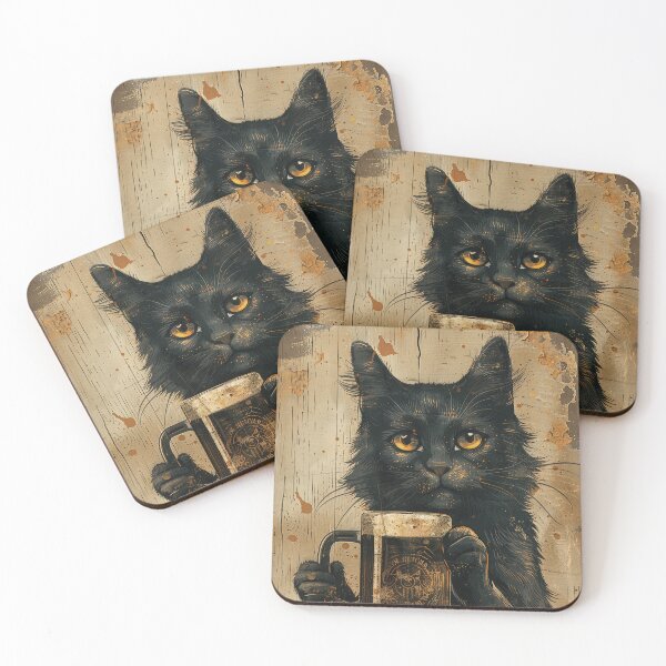 Item preview, Relaxed Black Cat and Cold Beer designed and sold by Erika Kaisersot.
