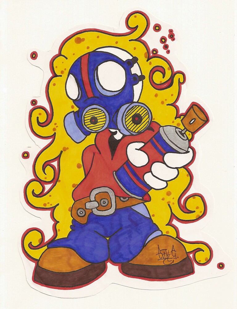 "Cartoon Spray Can Man" by Erik Alejandro Guzman Redbubble