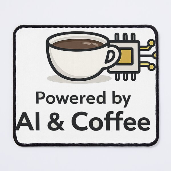 Artikelvorschau, Powered by AI & Coffee Shirt – Tech Humor Programmer Tee entworfen und verkauft von GaliciaCity.