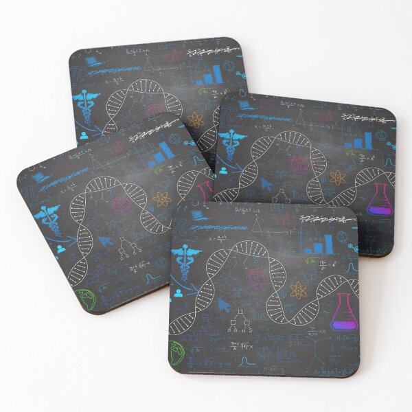 Item preview, Abstract Chemistry & DNA Notes,  blackboard, Handwritten Science Concept designed and sold by xam.