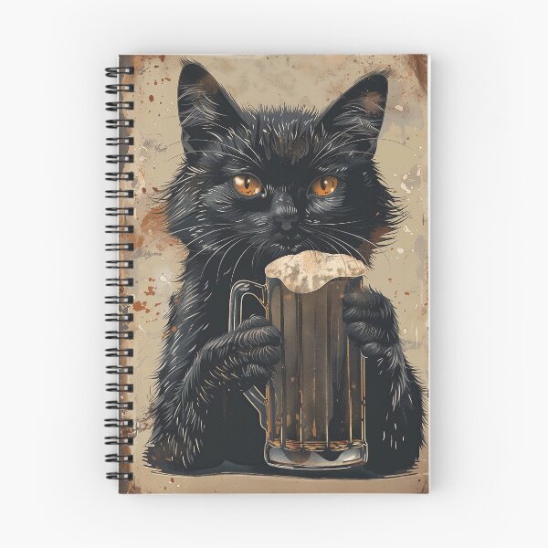 Item preview, Funny Black Cat with Beer Glass designed and sold by Erika Kaisersot.