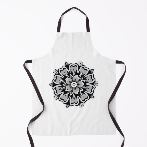 Item preview, black and grey traditional floral mandala tattoo design designed and sold by DylanBatesArt.
