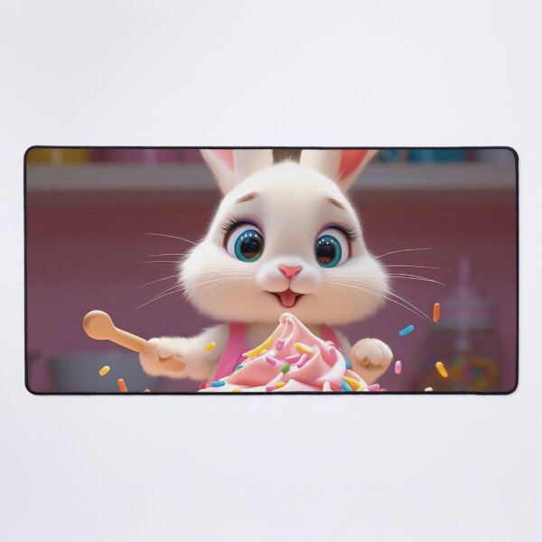 Item preview, Cute bunny with cupcake: Aesthetic pastel bakery illustration designed and sold by Mauswohn.