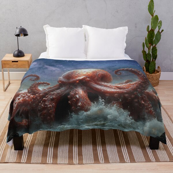 Item preview, Giant octopus in a sea of stars: Aesthetic ocean fantasy illustration designed and sold by Mauswohn.