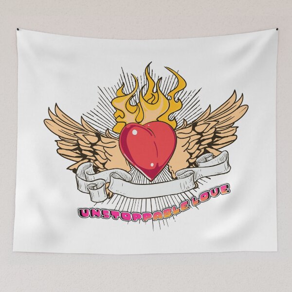 Item preview, Unstoppable Love - Vintage Old School Tattoo Winged Heart designed and sold by snapifyprints.