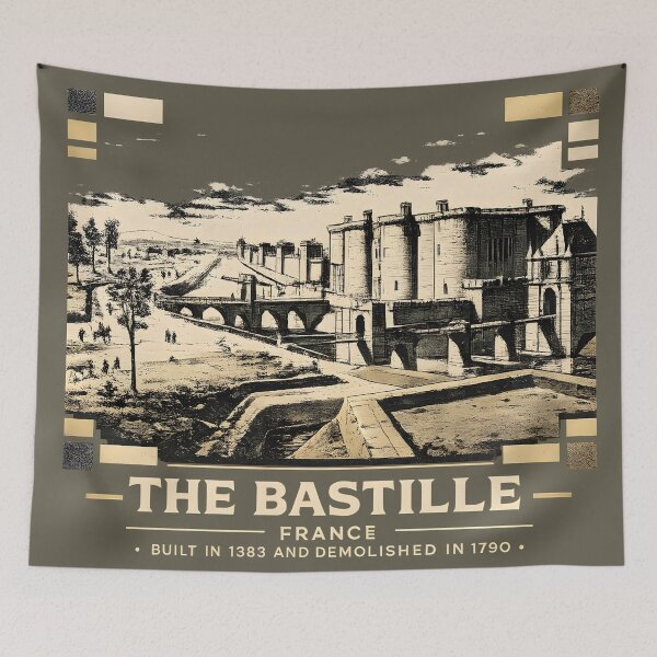 Item preview, Bastille Saint-Antoine Paris - Demolished 1790 | Duotone Risograph Art designed and sold by WAUZ.