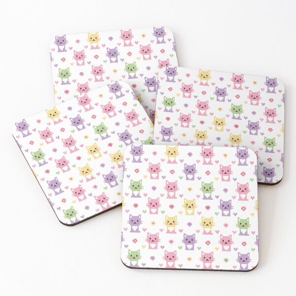 Item preview, Pastel Pixel Cats Pattern – Cute Kawaii Design designed and sold by Herzbaumatelier.