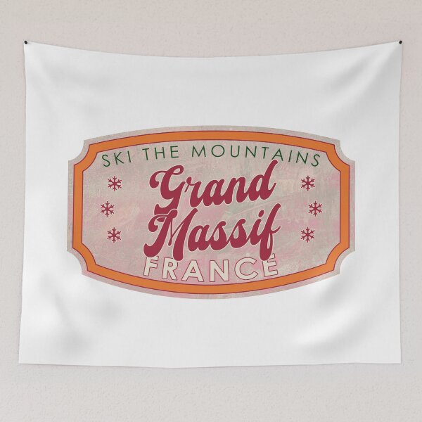 Aperçu de l'œuvre Grand Massif, France, Ski, badge de ski texturé créée et vendue par Wanderful-roads.