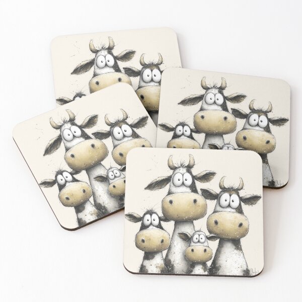 Item preview, CoW PRiNT, ANiMaL PRiNT ' Family of Moos ' BY SHiRLeY MacARTHuR designed and sold by Shirley MacArthur Art.