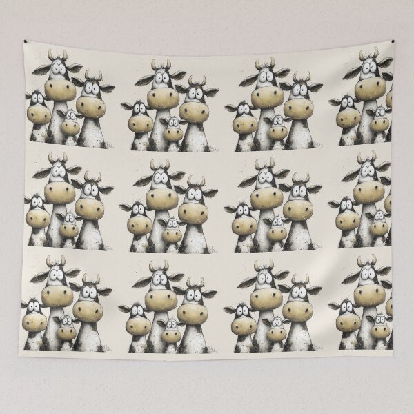 Item preview, CoW PRiNT, ANiMaL PRiNT ' Family of Moos ' BY SHiRLeY MacARTHuR designed and sold by Shirley MacArthur Art.