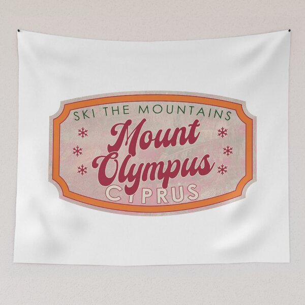 Item preview, Mount Olympus, Cyprus, Ski, textured skiing badge designed and sold by Wanderful-roads.