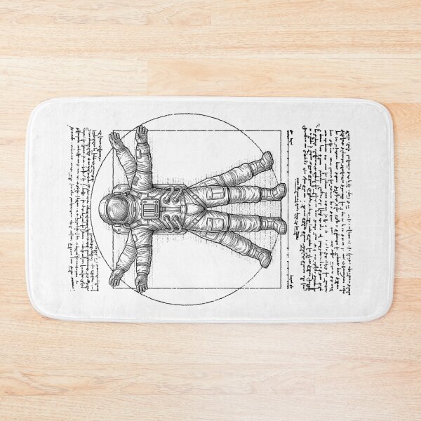 Item preview, Astronaut Space Vintage Vitruvian Man Leonardo Da Vinci designed and sold by GrandeDuc.