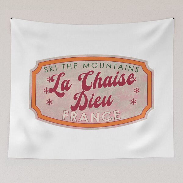 Item preview, La Chaise Dieu, France, Ski, textured skiing badge designed and sold by Wanderful-roads.