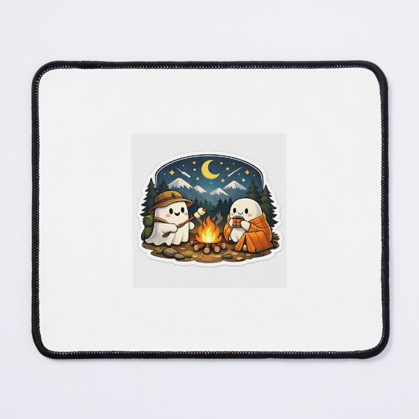 Item preview, Cute Camping Ghost Sticker – Kawaii Spooky Campfire Aesthetic Ghost Vinyl Sticker designed and sold by Humpty143.