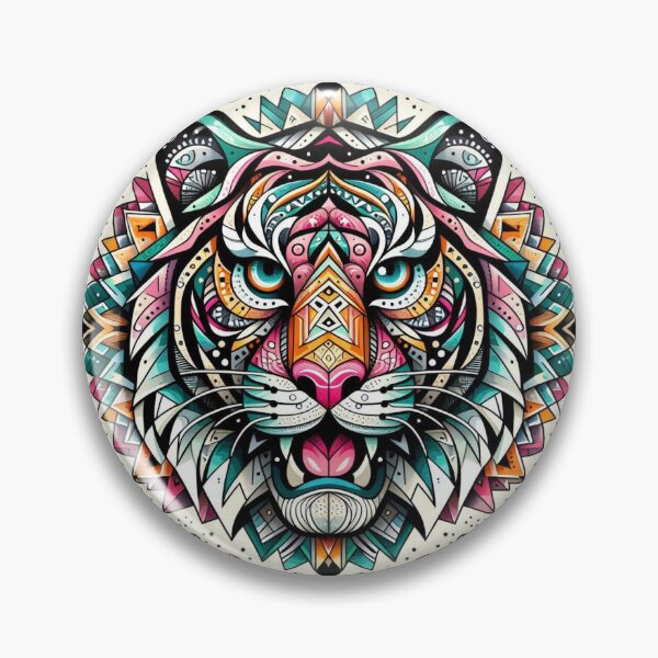 Item preview, Mystic Tiger – Geometric Psychedelic Emblem Design designed and sold by Dogandesighn.