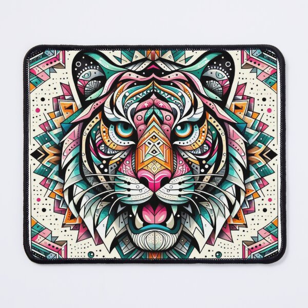 Item preview, Mystic Tiger – Geometric Psychedelic Emblem Design designed and sold by Dogandesighn.
