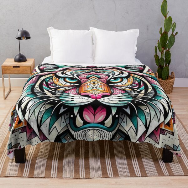 Item preview, Mystic Tiger – Geometric Psychedelic Emblem Design designed and sold by Dogandesighn.