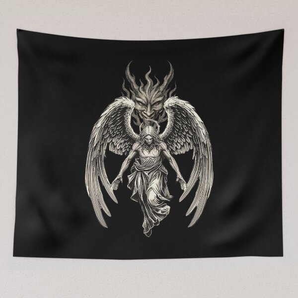 Item preview, Angel of Death & Devil Tattoo Design designed and sold by SKULLARTISTRY.