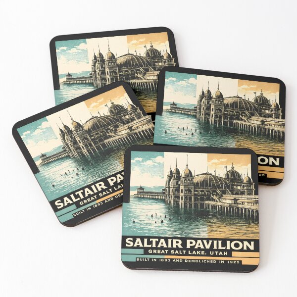 Item preview, Saltair Pavilion Utah - Destroyed By Fire 1925 | Risograph Duotone Print designed and sold by WAUZ.