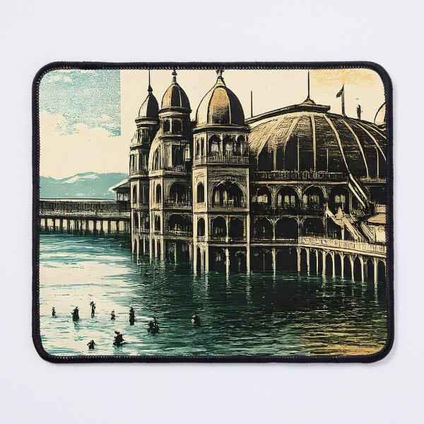 Item preview, Saltair Pavilion Utah - Destroyed By Fire 1925 | Risograph Duotone Print designed and sold by WAUZ.