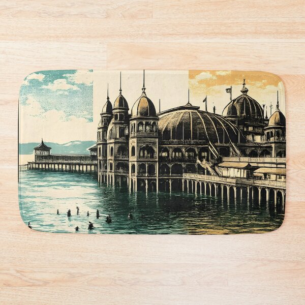 Item preview, Saltair Pavilion Utah - Destroyed By Fire 1925 | Risograph Duotone Print designed and sold by WAUZ.