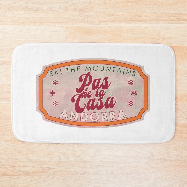 Item preview, Pas de la Casa, Andorra, Ski, textured skiing badge designed and sold by Wanderful-roads.