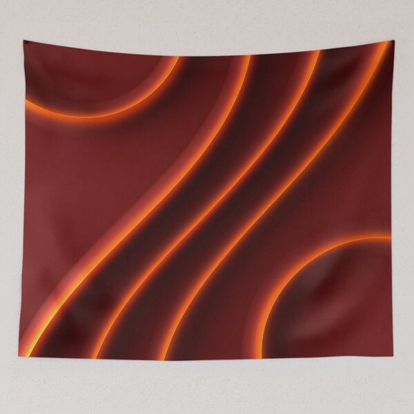 Item preview, Red and gold waves and circles designed and sold by lathspell.