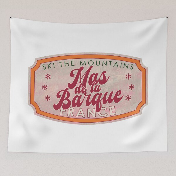 Item preview, Mas de la Barque, France, Ski, textured skiing badge designed and sold by Wanderful-roads.