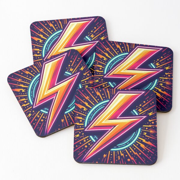 Item preview, Neon Lightning Bolt Explosion – Futuristic Energy Art designed and sold by Dogandesighn.