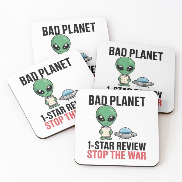 Item preview, Bad Planet 1 Star Review Stop The War - Funny Cute Alien Peace Art designed and sold by Mr-wow.