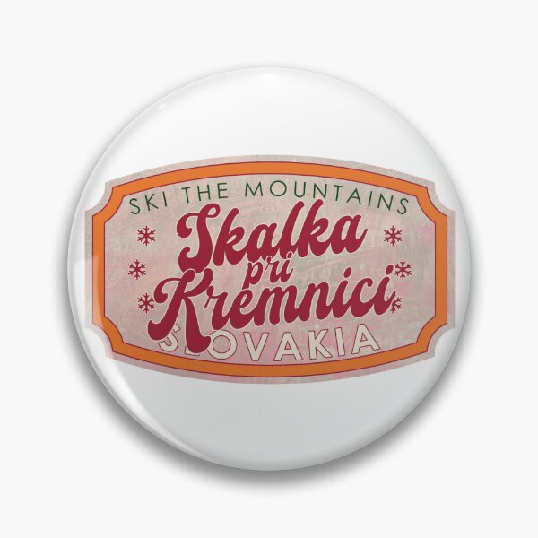 Item preview, Skalka pri Kremnici, Slovakia, Ski, textured skiing badge designed and sold by Wanderful-roads.