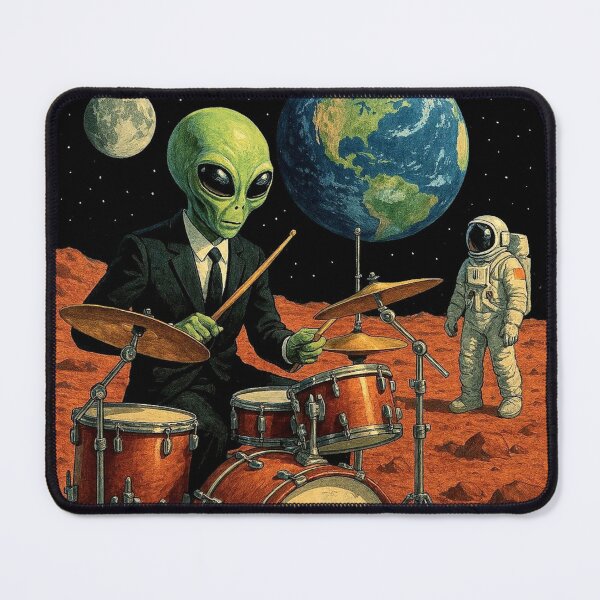 Item preview, Drummer alien and astronaut designed and sold by Dogandesighn.